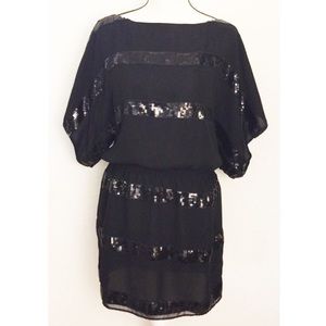 JESSICA SIMPSON Black Sequin Glam Dress
